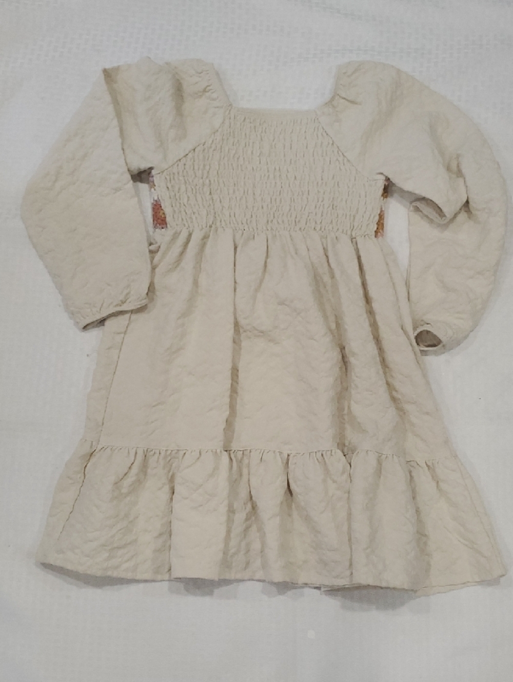 LC Lauren Conrad Cream Dress with Multicolor Crochet Yoke - Picture 7 of 9